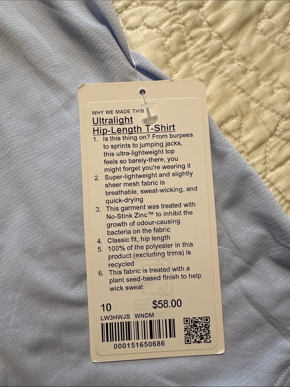 Lululemon Ultralight hip-length T- light blue - Picture 2 of 7